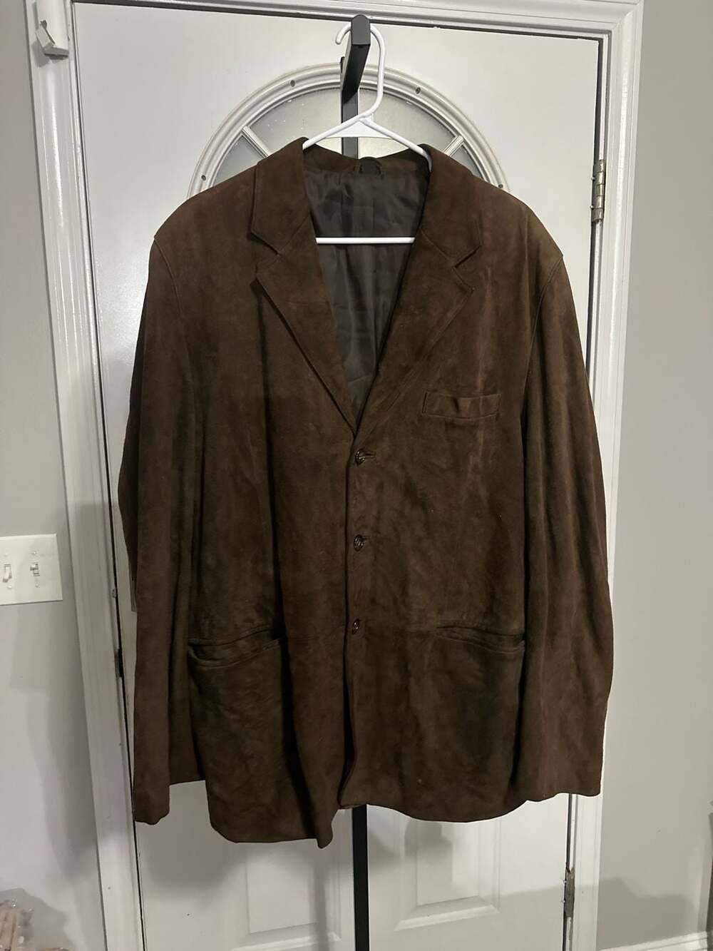 Tallia Uomo Sussex Brown Suede Leather Blazer Jacket Size 44L. #377